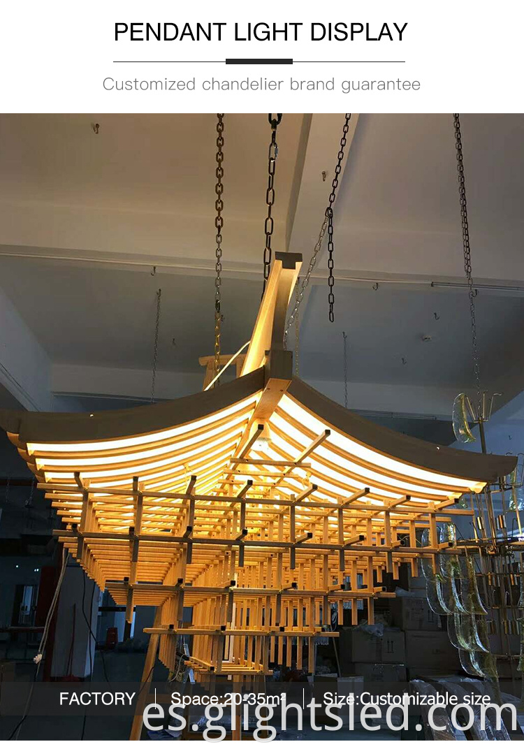 Lámparas de diseñador modernas personalizadas decoración del hogar Luz colgante de araña de madera de lujo